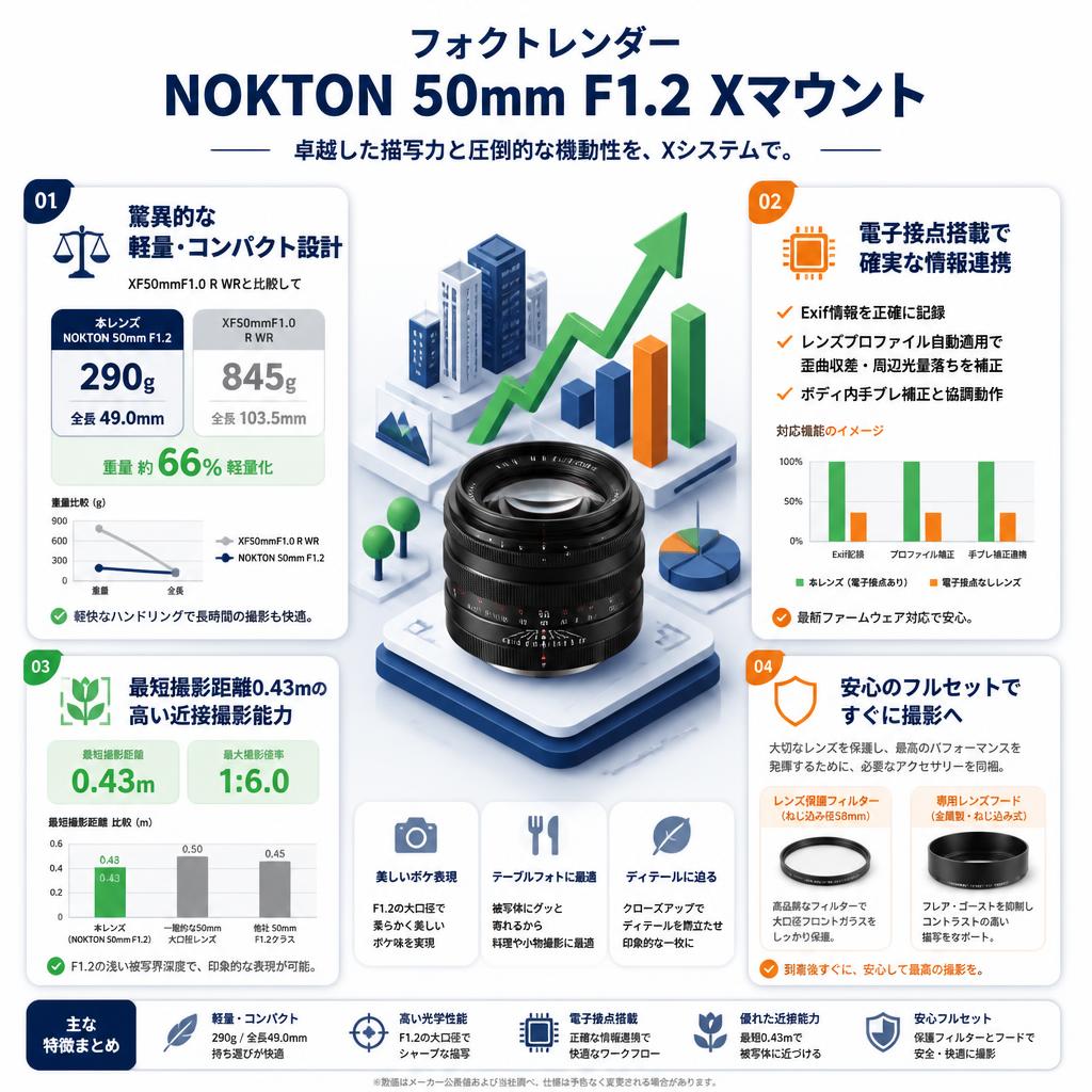 フォクトレンダー NOKTON 50mm F1.2  Xマウント セールスポイント