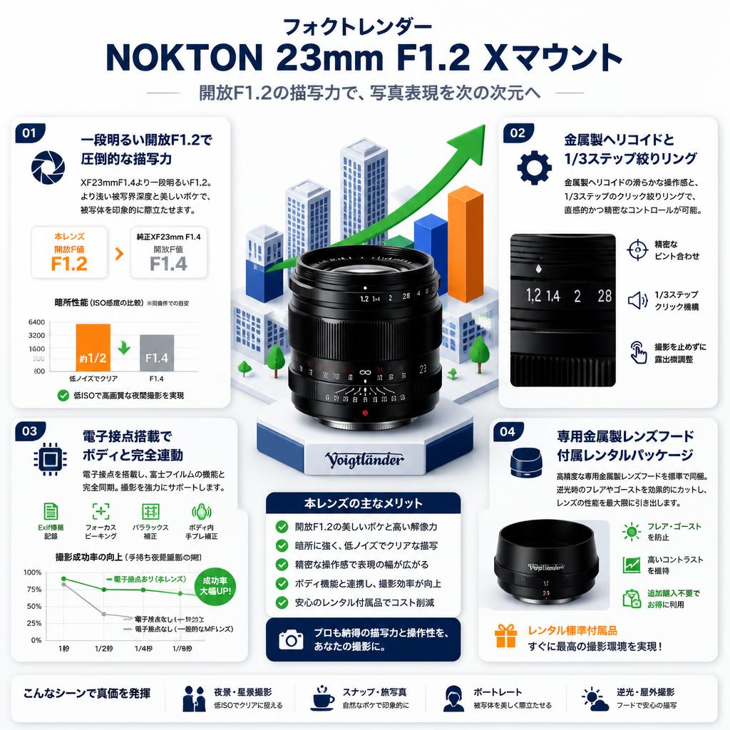 フォクトレンダー NOKTON 23mm F1.2  Xマウント セールスポイント