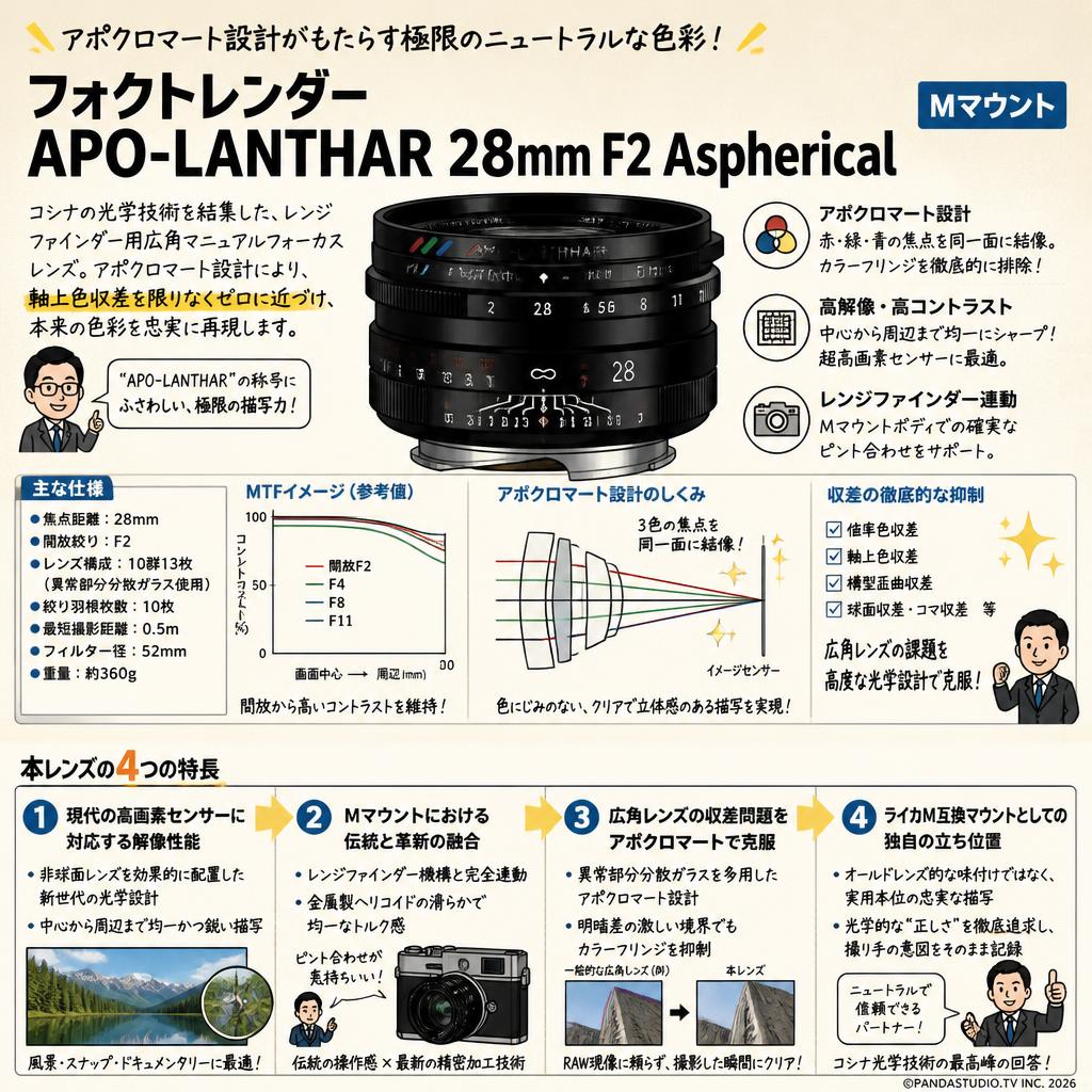 フォクトレンダー APO-LANTHAR 28mm F2 Aspherical  Mマウント 概要