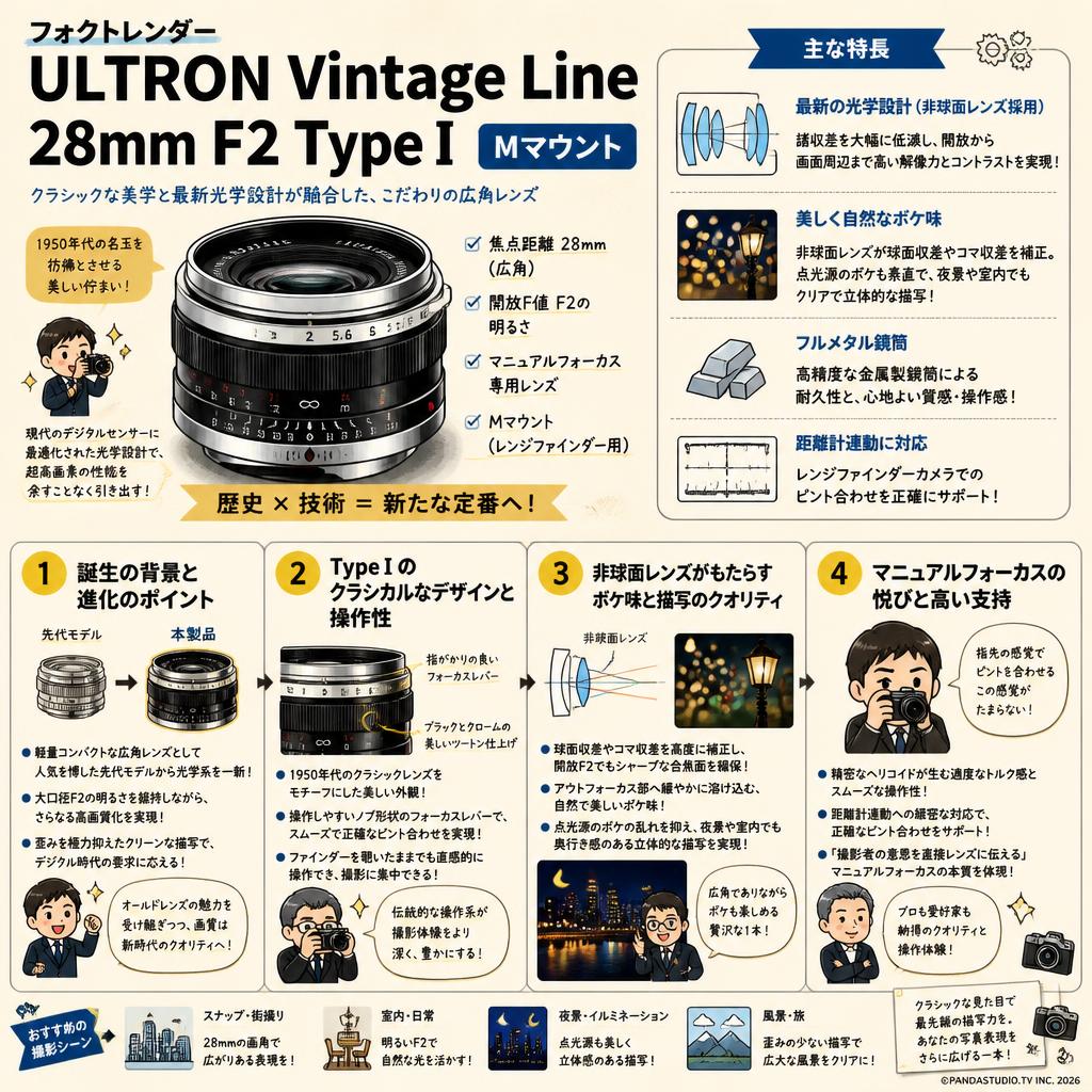 フォクトレンダー ULTRON Vintage Line 28mm F2 TypeⅠ Mマウント 概要