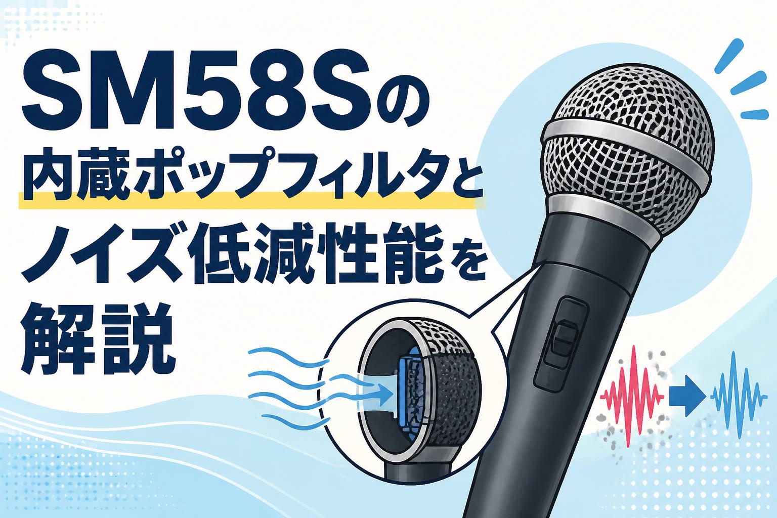 SM58Sの内蔵ポップフィルタとノイズ低減性能を解説