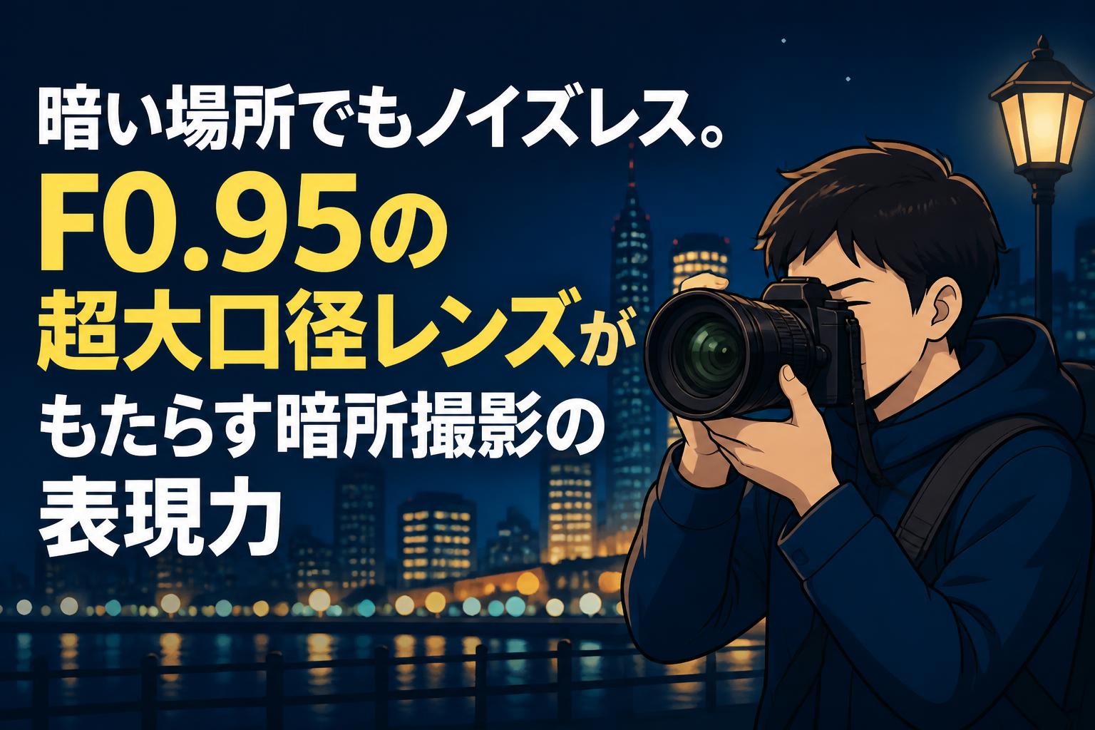 暗い場所でもノイズレス。F0.95の超大口径レンズがもたらす暗所撮影の表現力