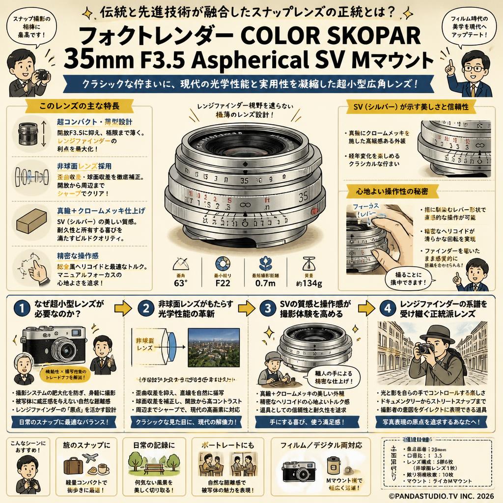 フォクトレンダー COLOR SKOPAR 35mm F3.5 Aspherical Mマウント シルバー 概要