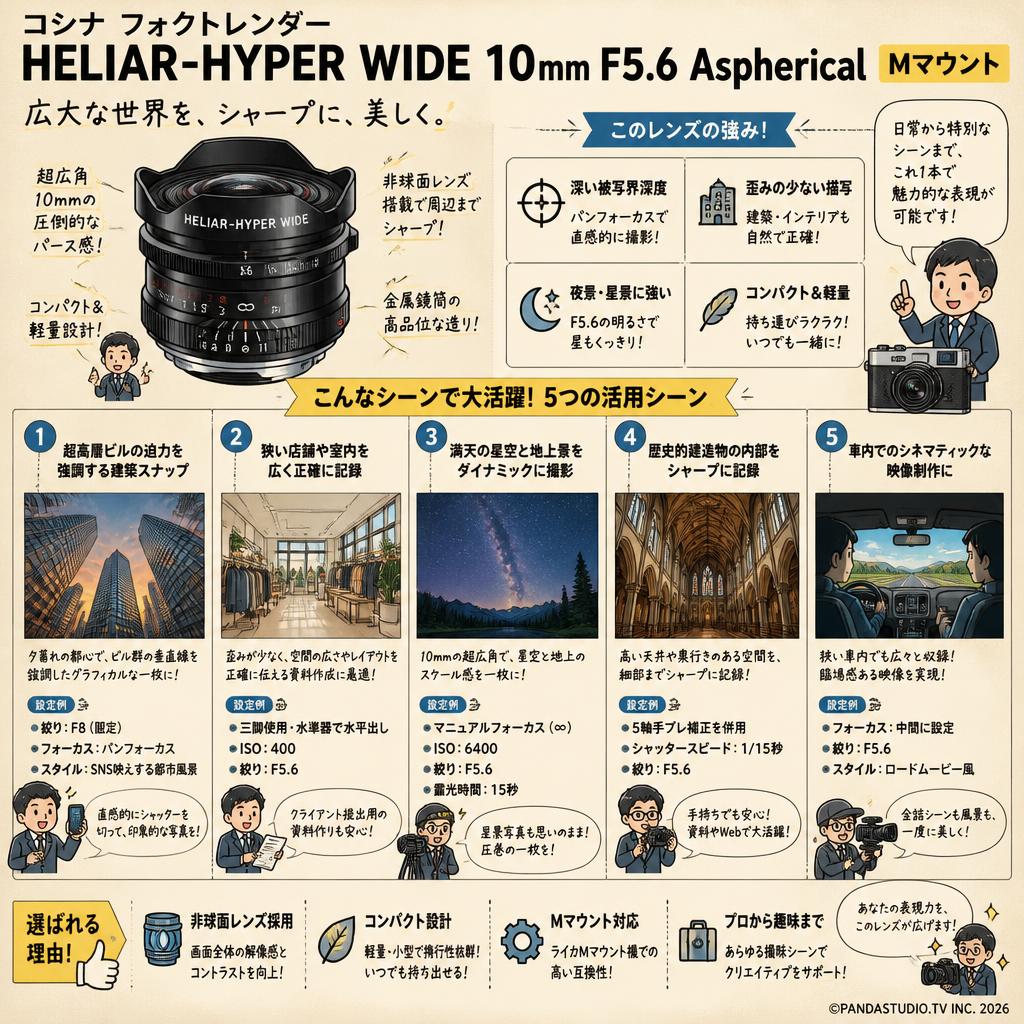 コシナ フォクトレンダー HELIAR-HYPER WIDE 10mm F5.6 Aspherical Mマウント 用途