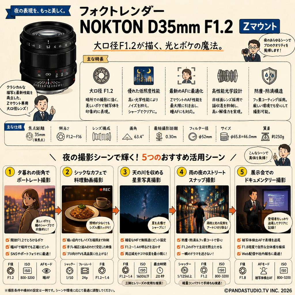 フォクトレンダー NOKTON D35mm F1.2  Zマウント 用途