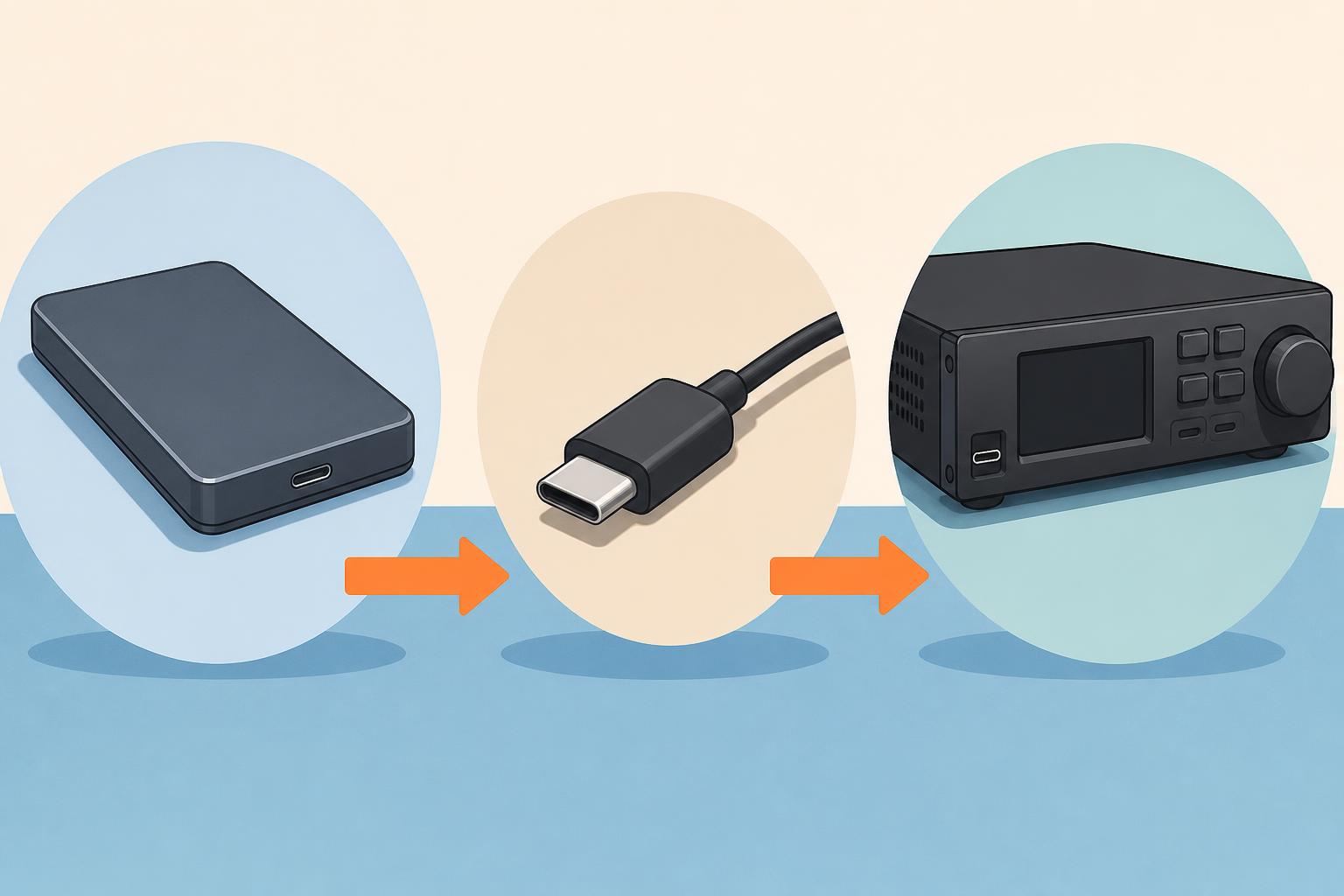 USB-C経由でSSDや外部ディスクを接続する手順