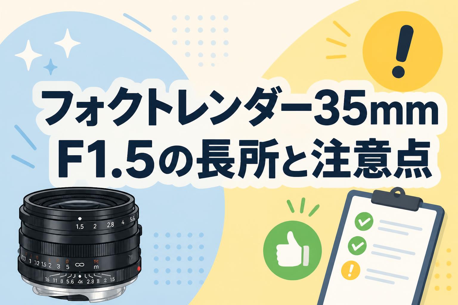 フォクトレンダー35mm F1.5の長所と注意点