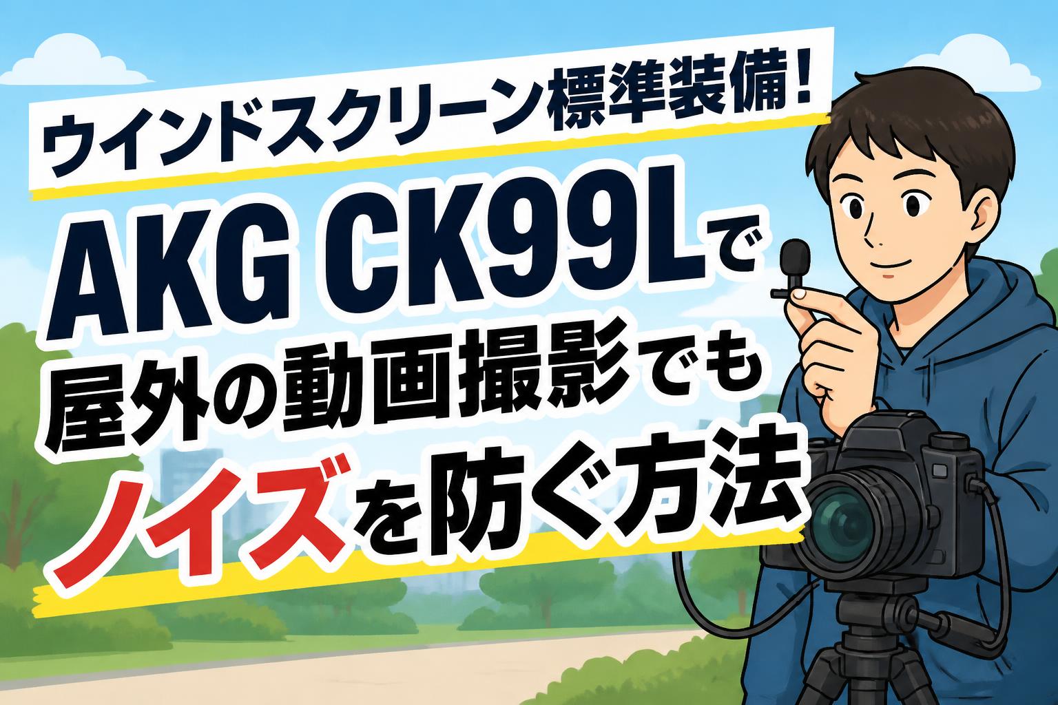 ウインドスクリーン標準装備！AKG CK99Lで屋外の動画撮影でもノイズを防ぐ方法