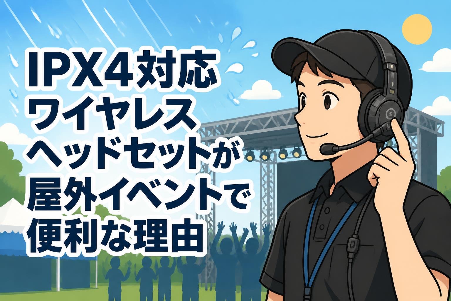IPX4対応ワイヤレスヘッドセットが屋外イベントで便利な理由