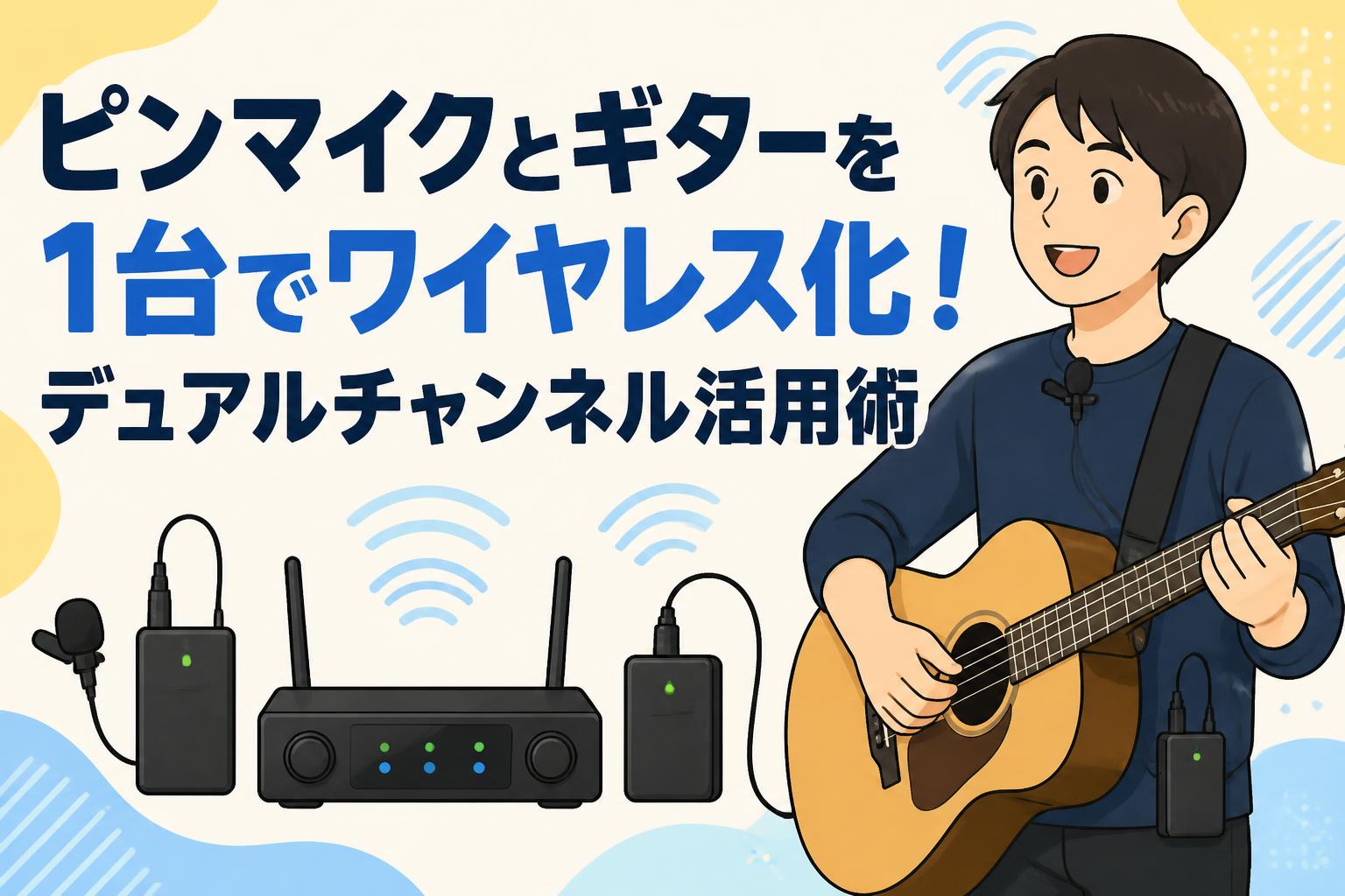 ピンマイクとギターを1台でワイヤレス化！デュアルチャンネル活用術