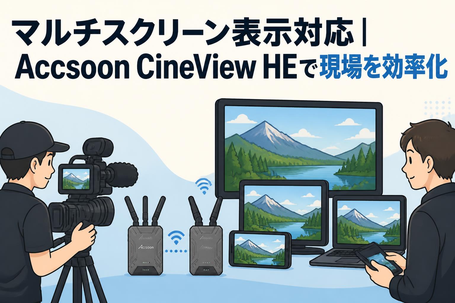 マルチスクリーン表示対応｜Accsoon CineView HEで現場を効率化