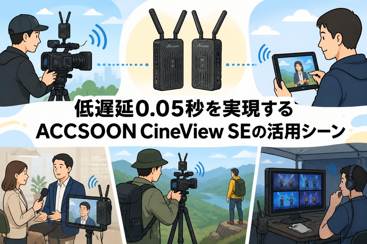 低遅延0.05秒を実現するACCSOON CineView SEの活用シーン