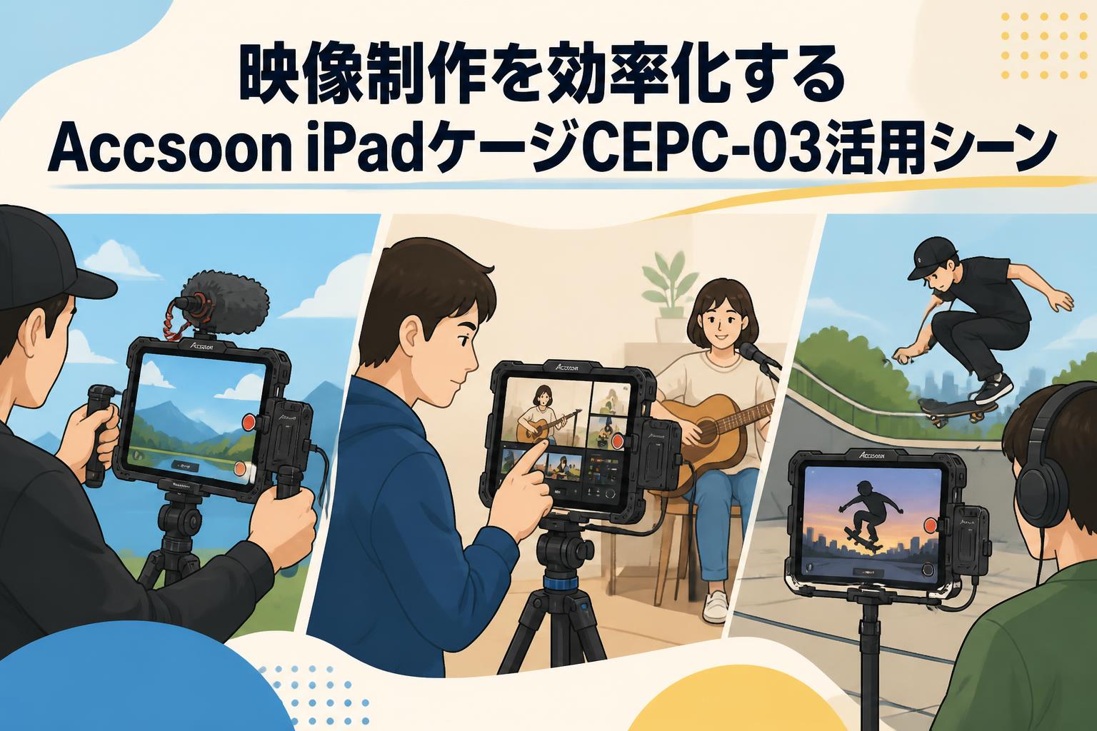 映像制作を効率化するAccsoon iPadケージCEPC-03活用シーン