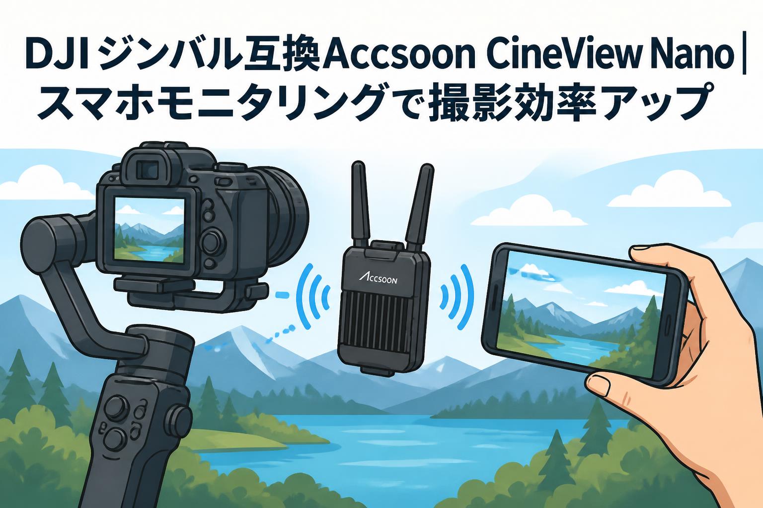 DJIジンバル互換Accsoon CineView Nano｜スマホモニタリングで撮影効率アップ
