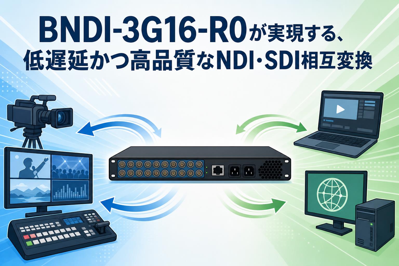 BNDI-3G16-R0が実現する、低遅延かつ高品質なNDI・SDI相互変換