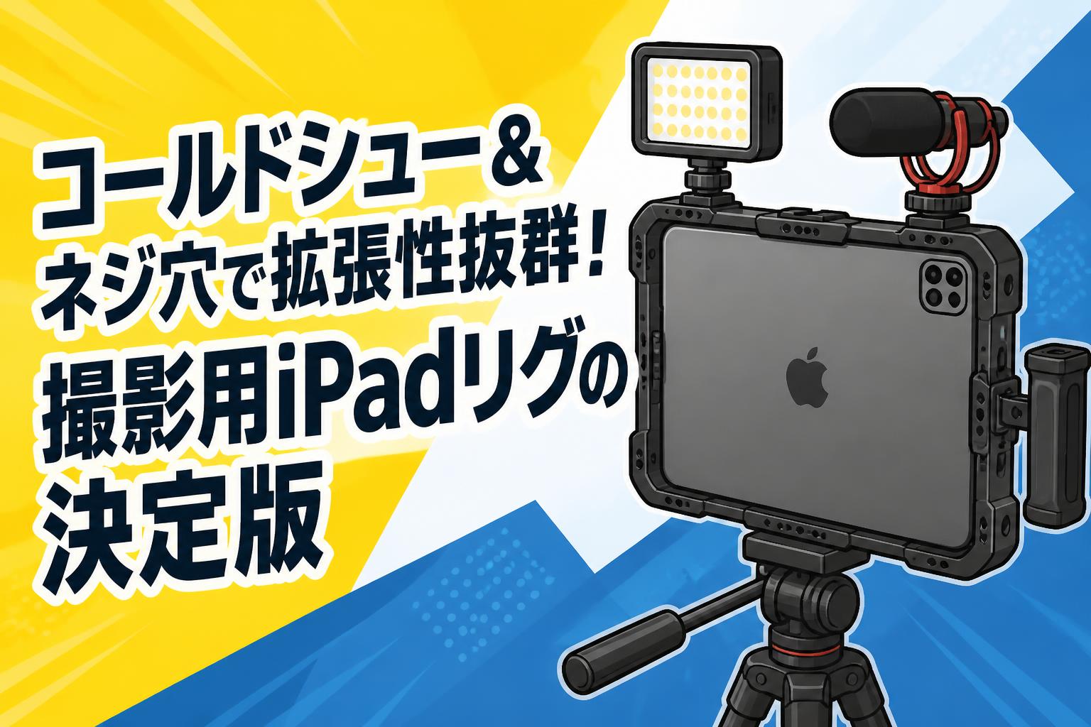 コールドシュー＆ネジ穴で拡張性抜群！撮影用iPadリグの決定版
