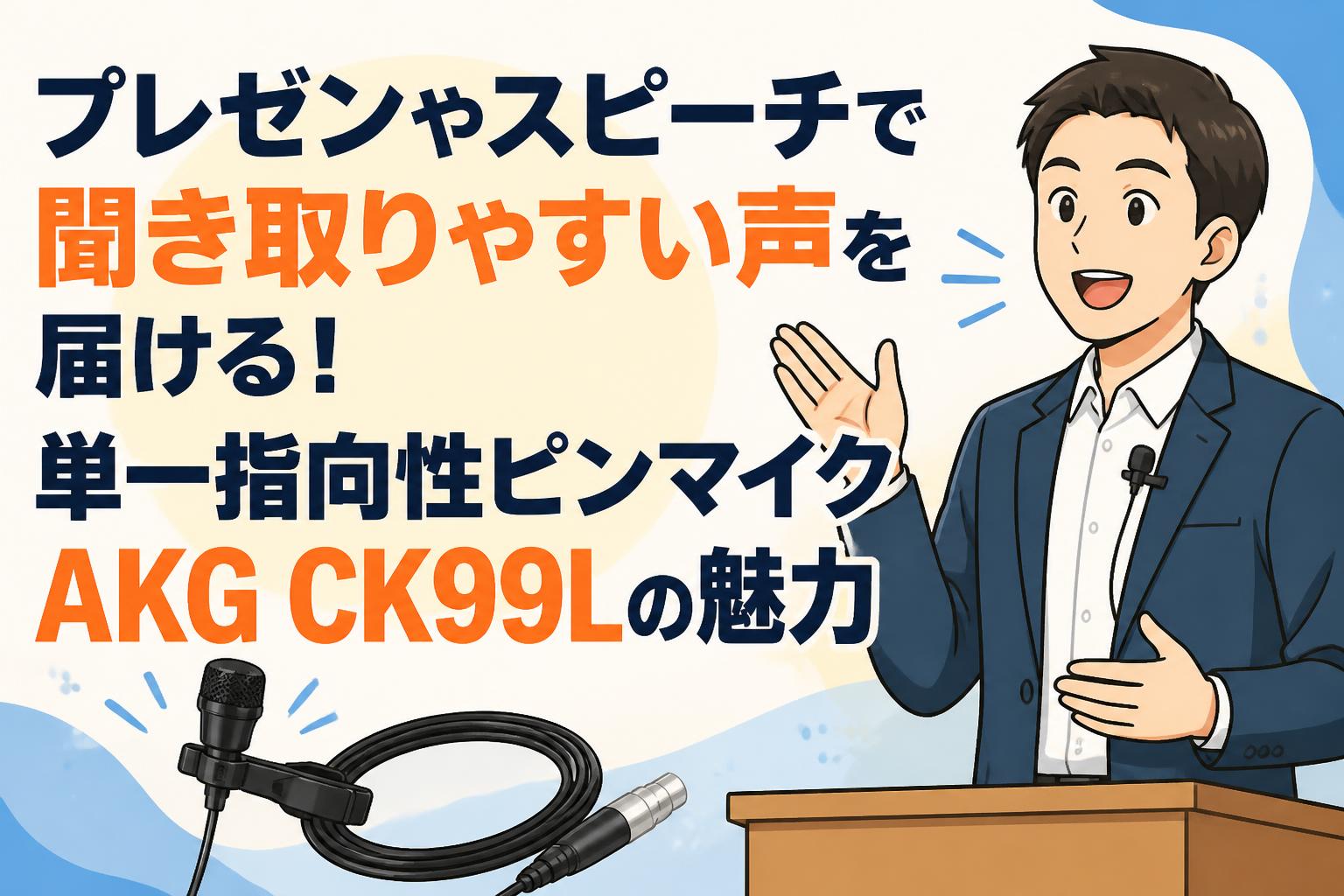 プレゼンやスピーチで聞き取りやすい声を届ける！単一指向性ピンマイクAKG CK99Lの魅力