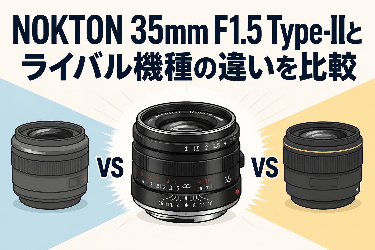 NOKTON 35mm F1.5 Type-IIとライバル機種の違いを比較