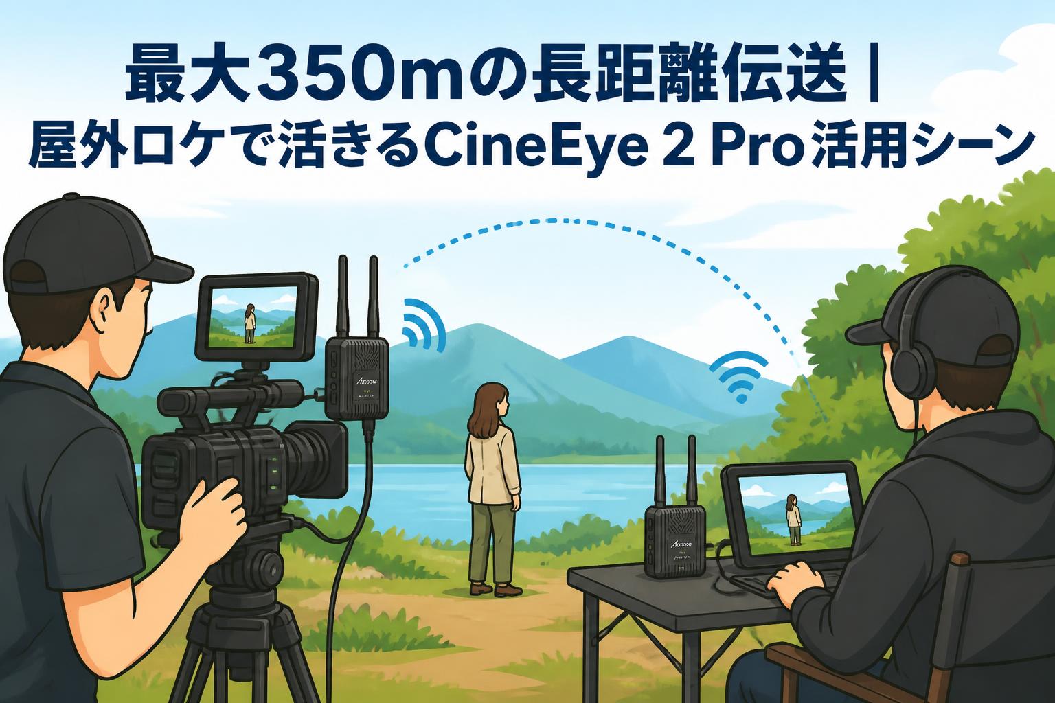 最大350mの長距離伝送｜屋外ロケで活きるCineEye 2 Pro活用シーン