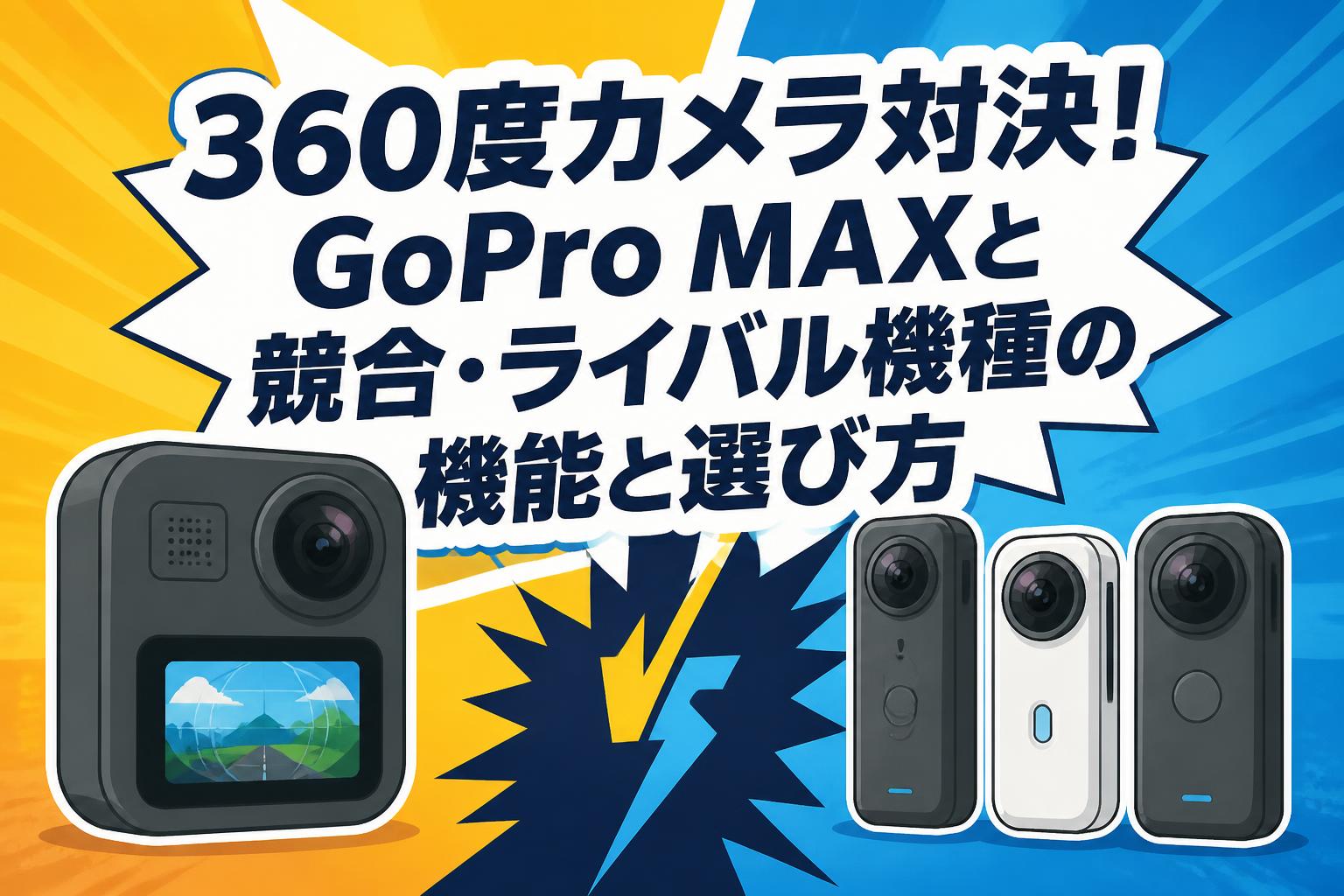 360度カメラ対決！GoPro MAXと競合・ライバル機種の機能と選び方