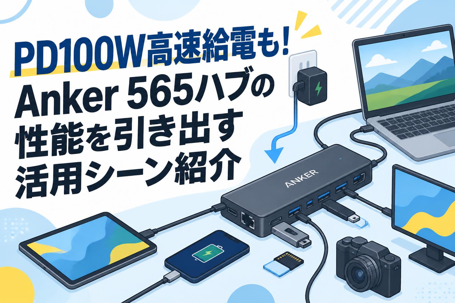 PD100W高速給電も！Anker 565ハブの性能を引き出す活用シーン紹介