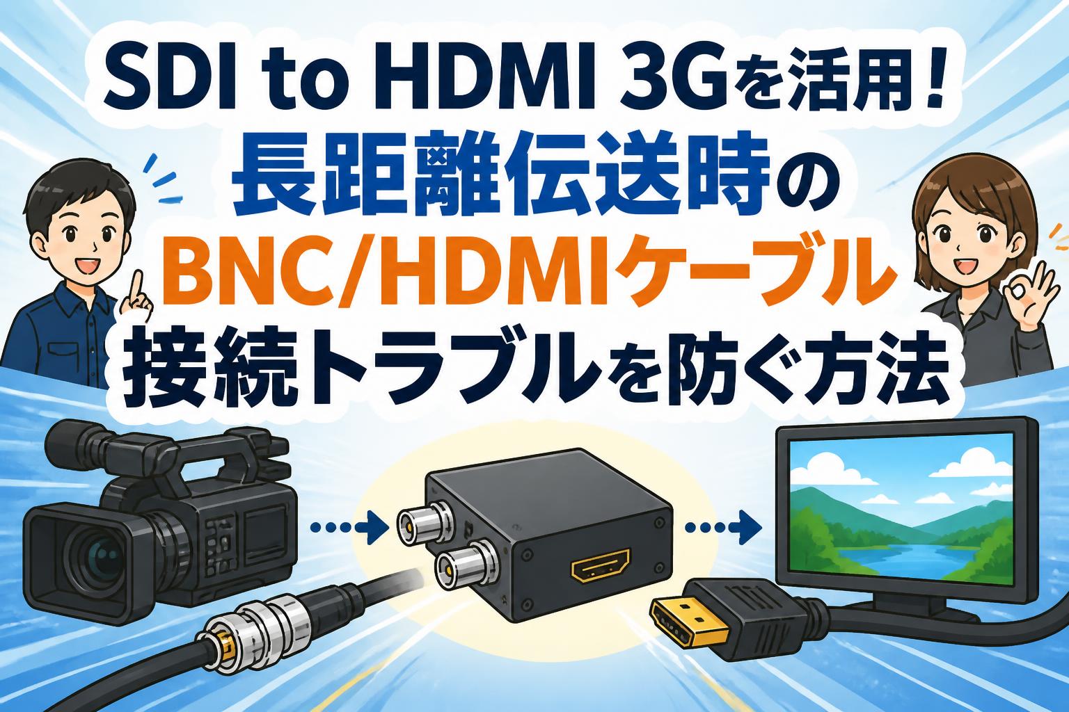 SDI to HDMI 3Gを活用！長距離伝送時のBNC/HDMIケーブル接続トラブルを防ぐ方法