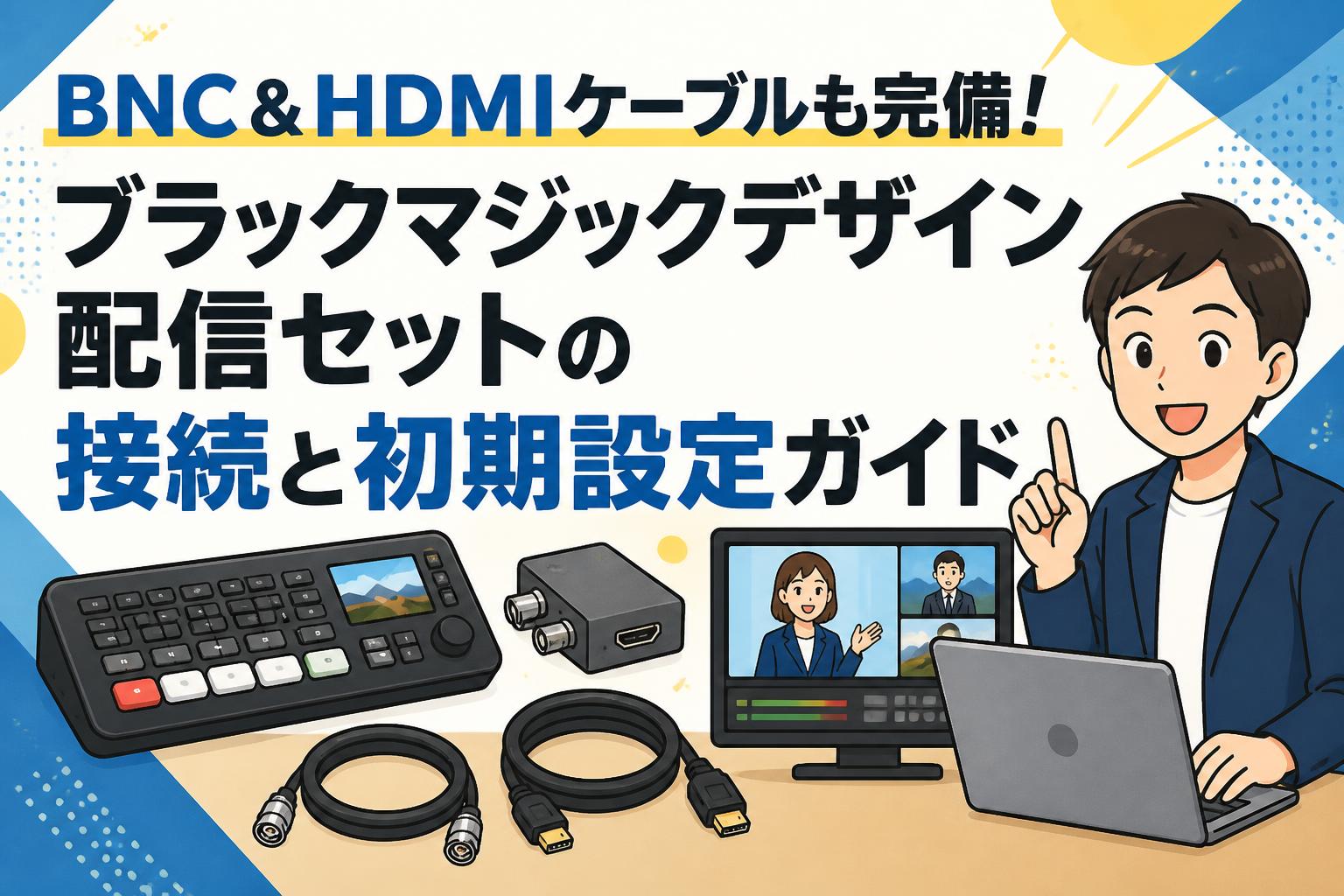 BNC＆HDMIケーブルも完備！ブラックマジックデザイン配信セットの接続と初期設定ガイド