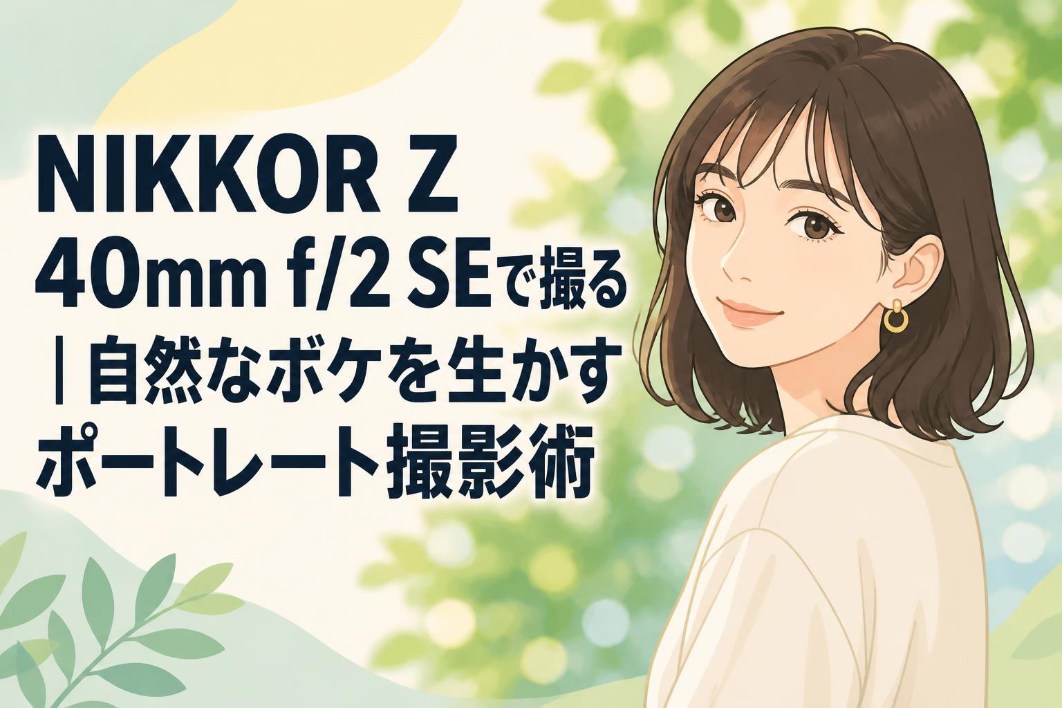 NIKKOR Z 40mm f/2 SEで撮る｜自然なボケを生かすポートレート撮影術