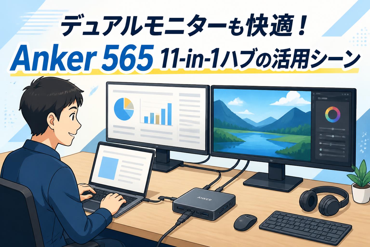 デュアルモニターも快適！Anker 565 11-in-1ハブの活用シーン