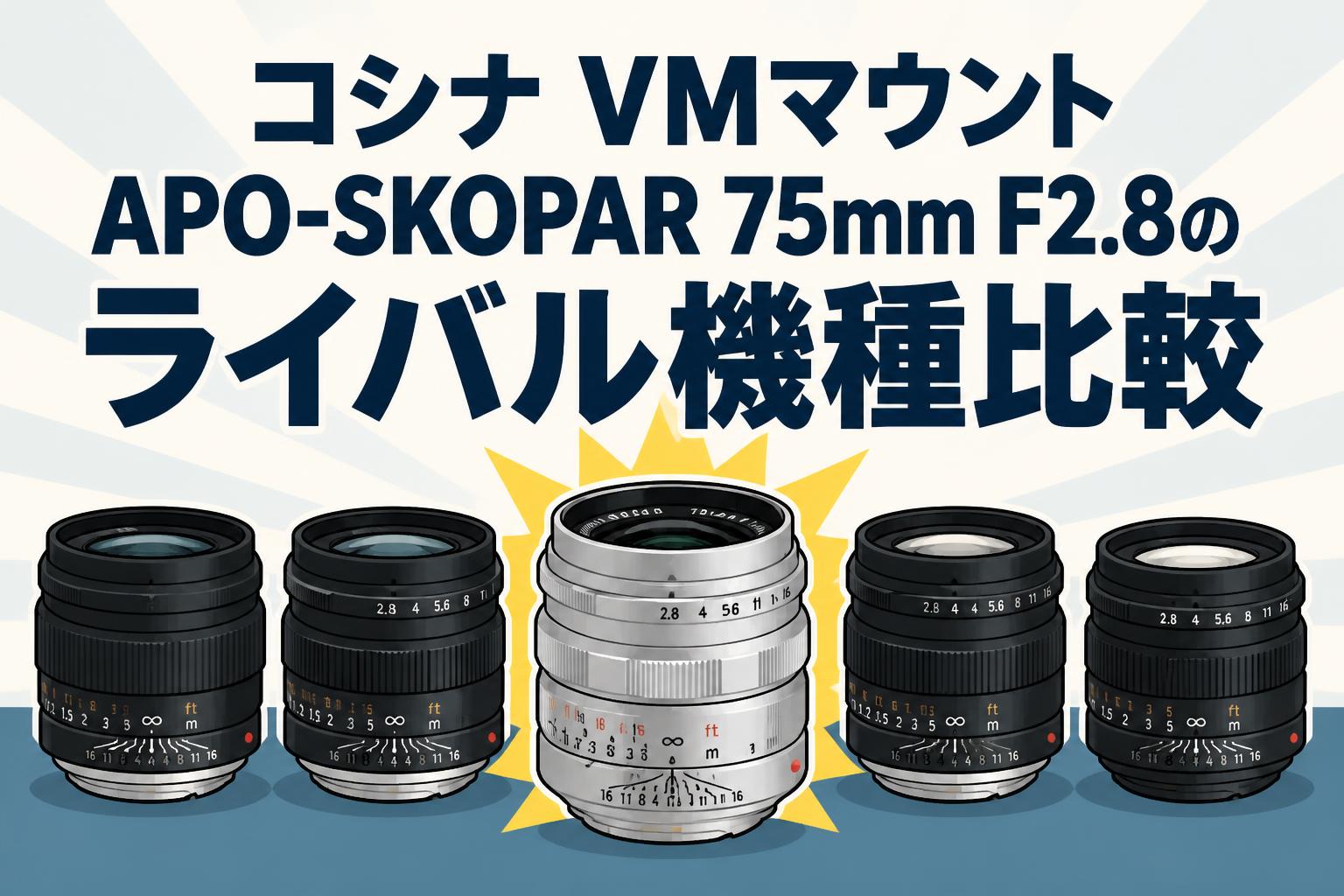 コシナ VMマウント APO-SKOPAR 75mm F2.8のライバル機種比較