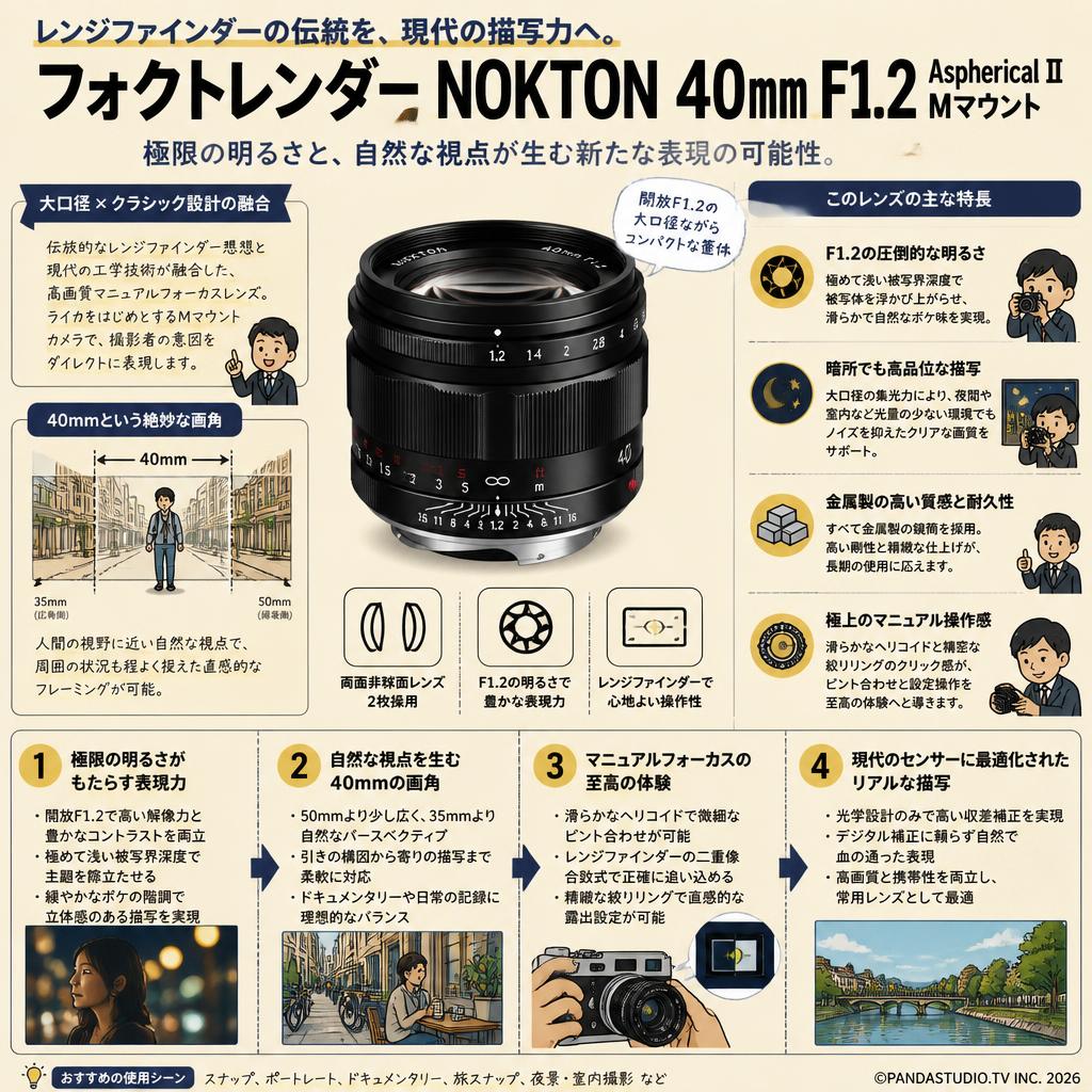 フォクトレンダー NOKTON 40mm F1.2 Aspherical II Mマウント 概要