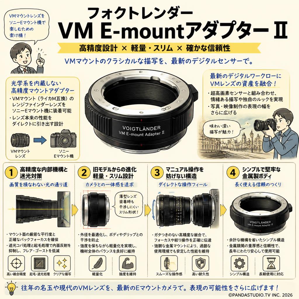 フォクトレンダー VM E-mountアダプター Ⅱ 概要