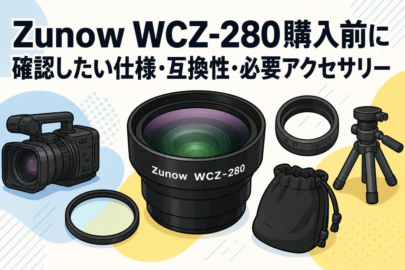 Zunow WCZ-280購入前に確認したい仕様・互換性・必要アクセサリー