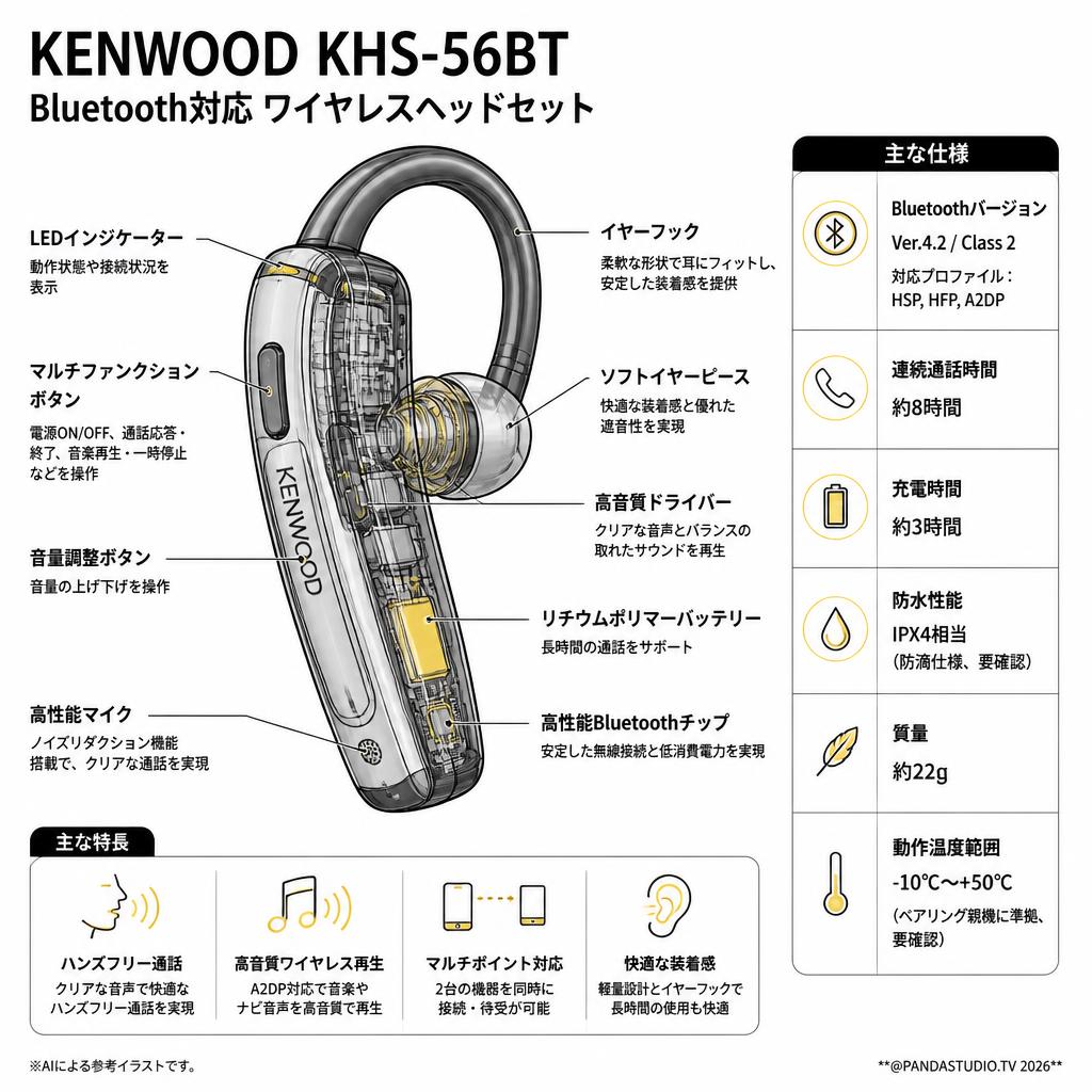 KENWOOD KHS-56BT Bluetooth対応 ワイヤレスヘッドセット