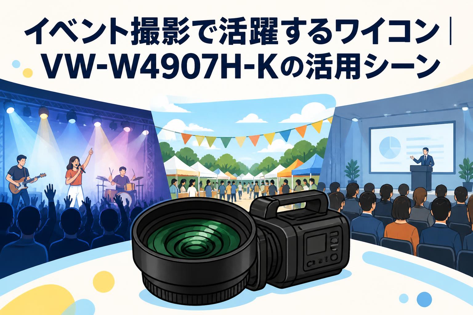 イベント撮影で活躍するワイコン｜VW-W4907H-Kの活用シーン