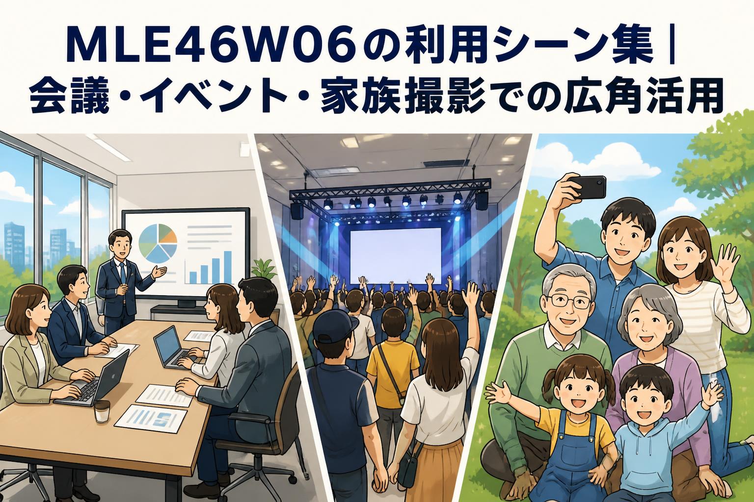 MLE46W06の利用シーン集｜会議・イベント・家族撮影での広角活用