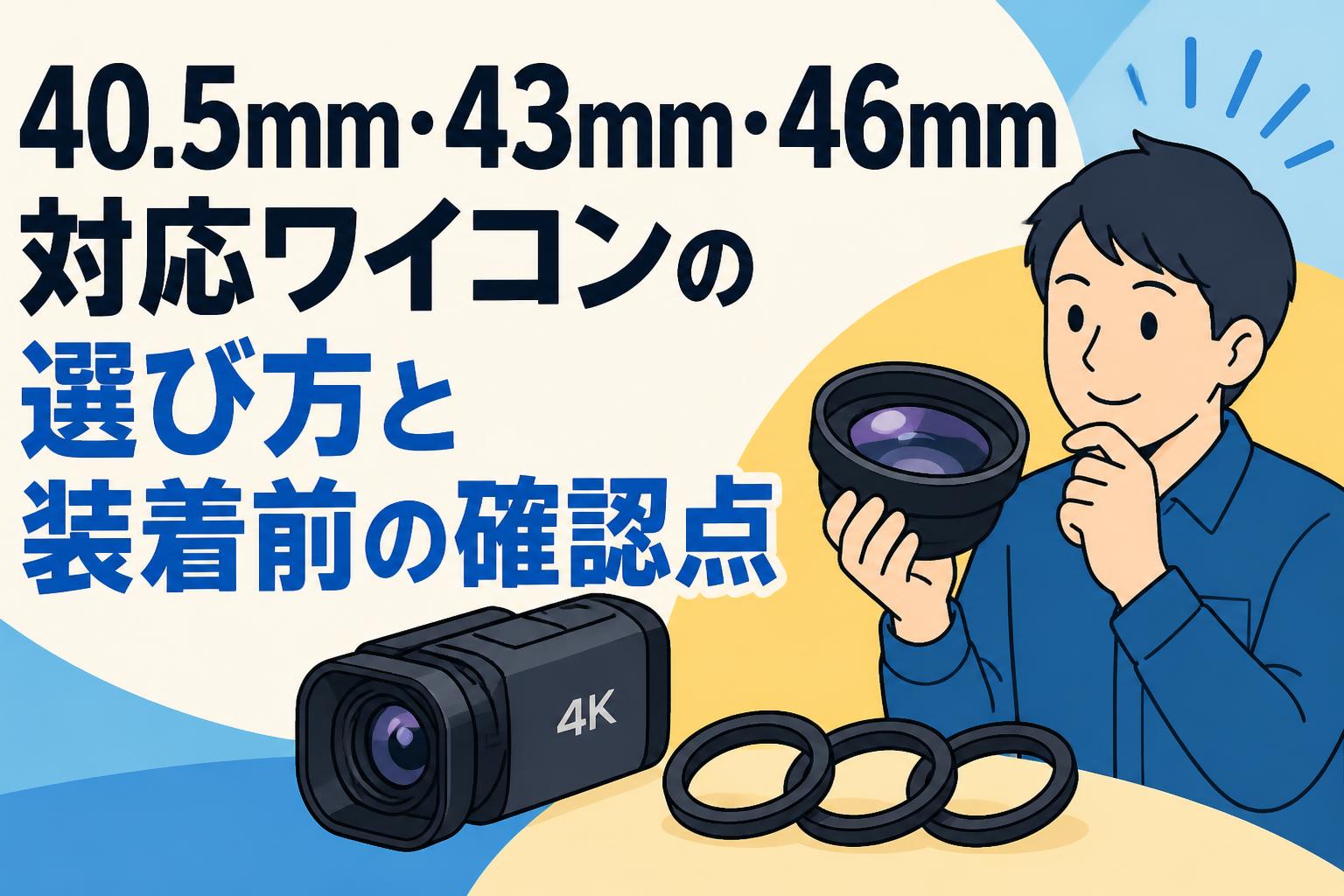 40.5mm・43mm・46mm対応ワイコンの選び方と装着前の確認点