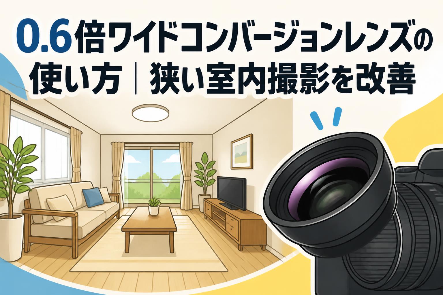 0.6倍ワイドコンバージョンレンズの使い方｜狭い室内撮影を改善