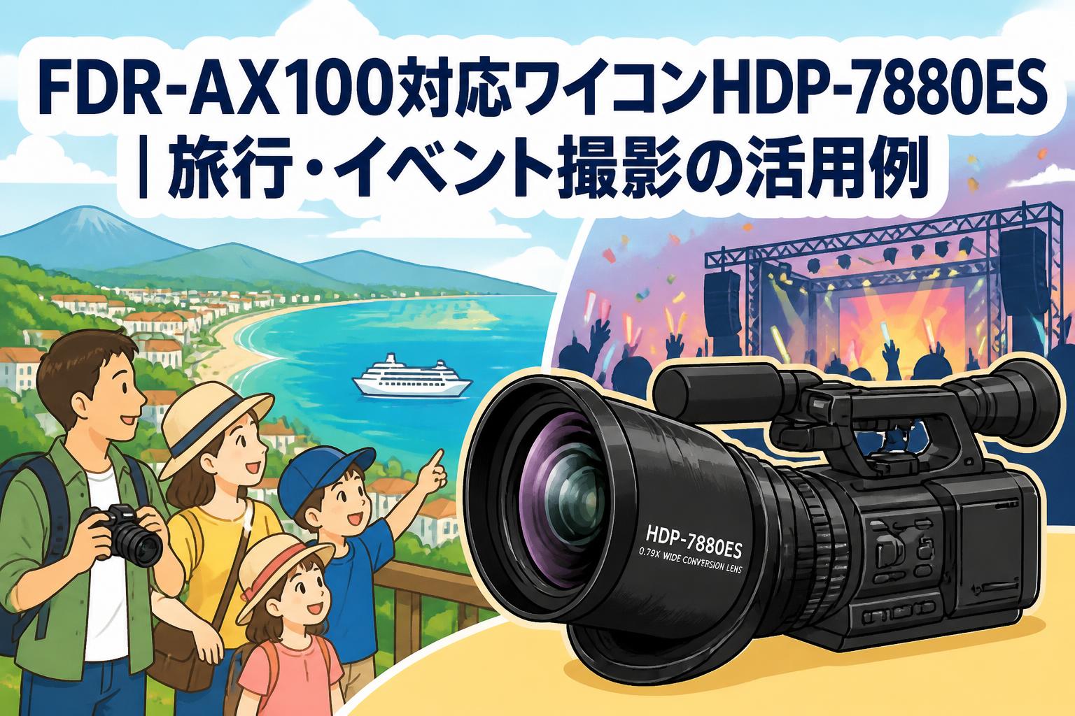 FDR-AX100対応ワイコンHDP-7880ES｜旅行・イベント撮影の活用例
