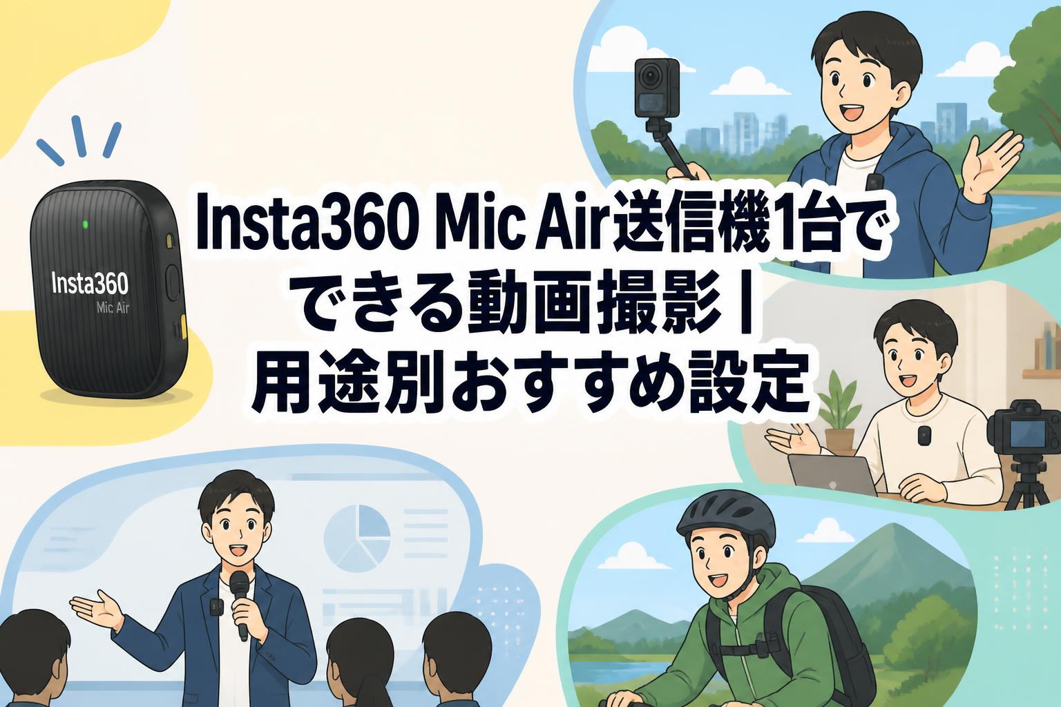 Insta360 Mic Air送信機1台でできる動画撮影｜用途別おすすめ設定