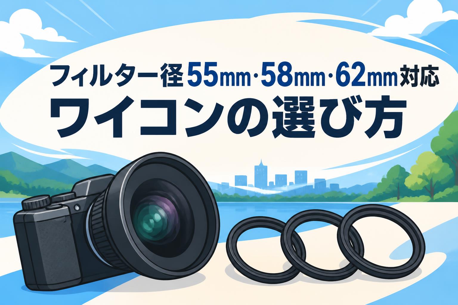 フィルター径55mm・58mm・62mm対応ワイコンの選び方