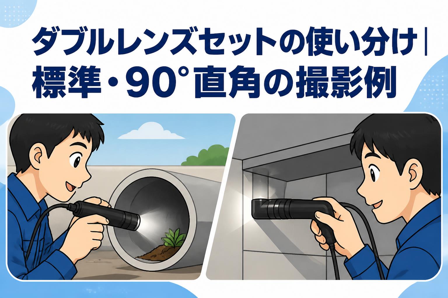 ダブルレンズセットの使い分け｜標準・90°直角の撮影例