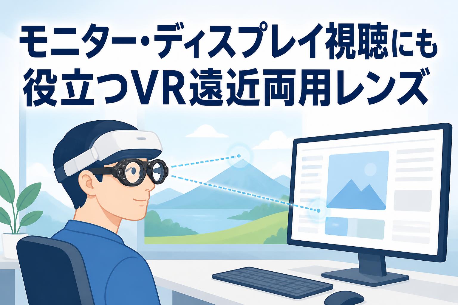 モニター・ディスプレイ視聴にも役立つVR遠近両用レンズ