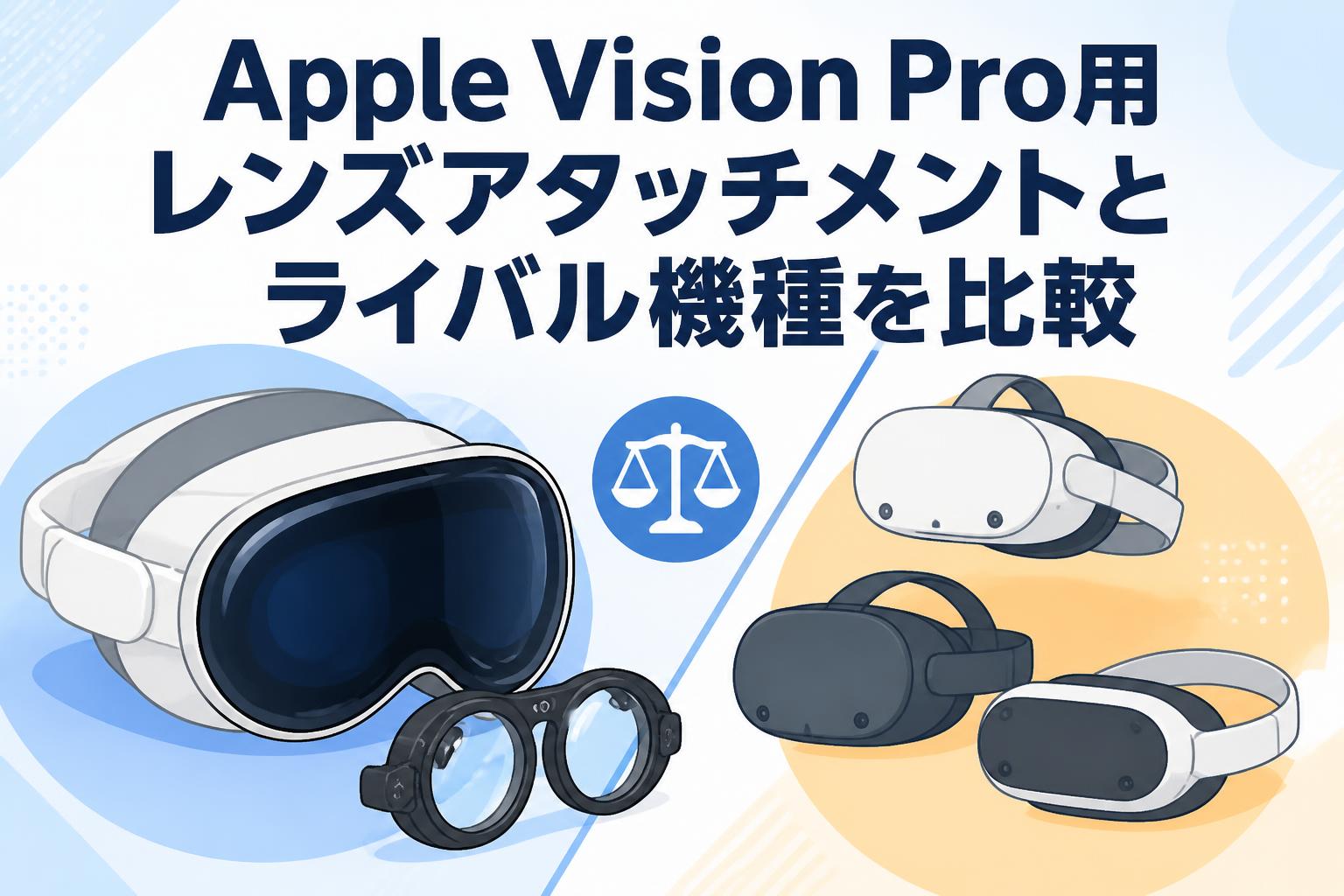 Apple Vision Pro用レンズアタッチメントとライバル機種を比較
