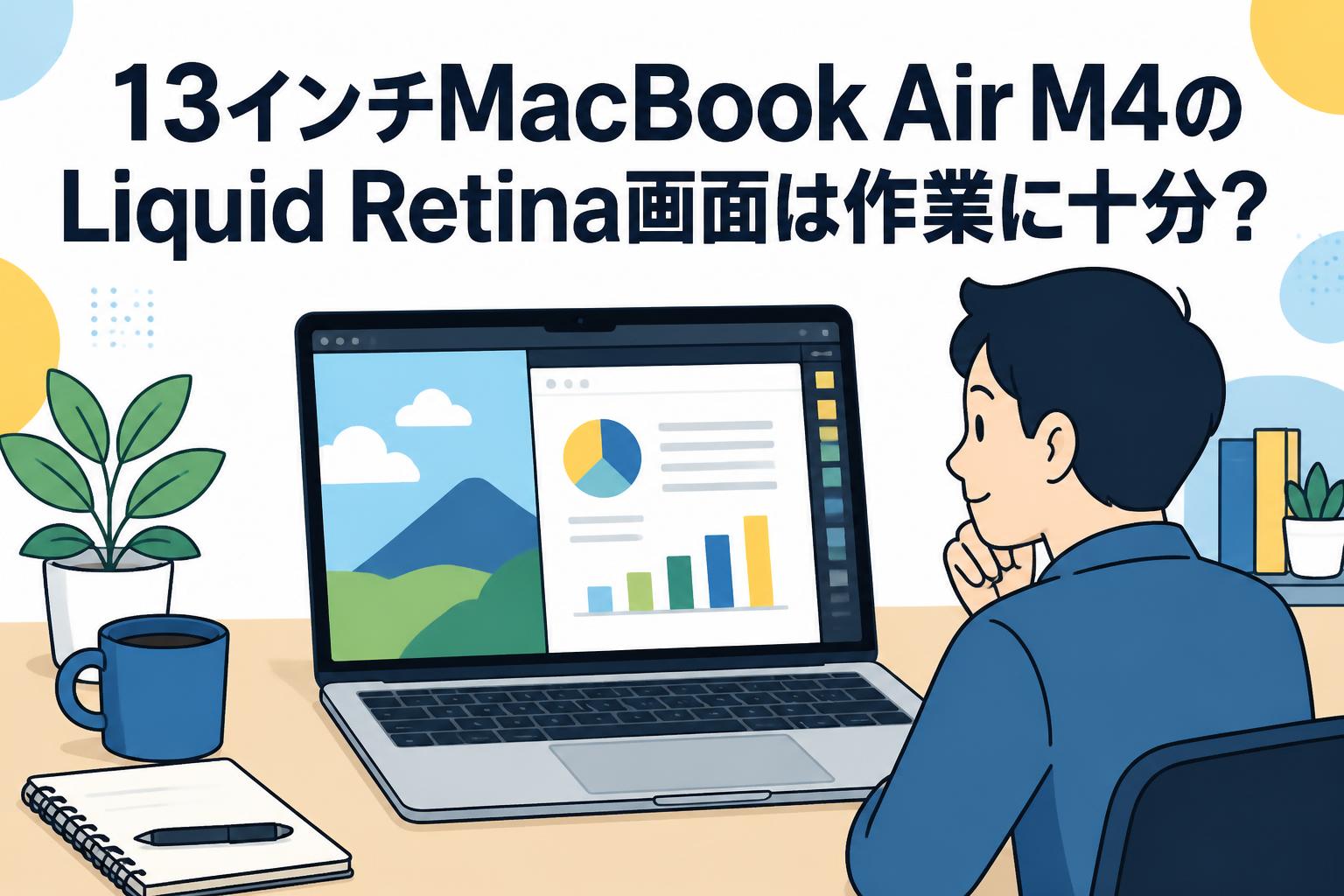 13インチMacBook Air M4のLiquid Retina画面は作業に十分？