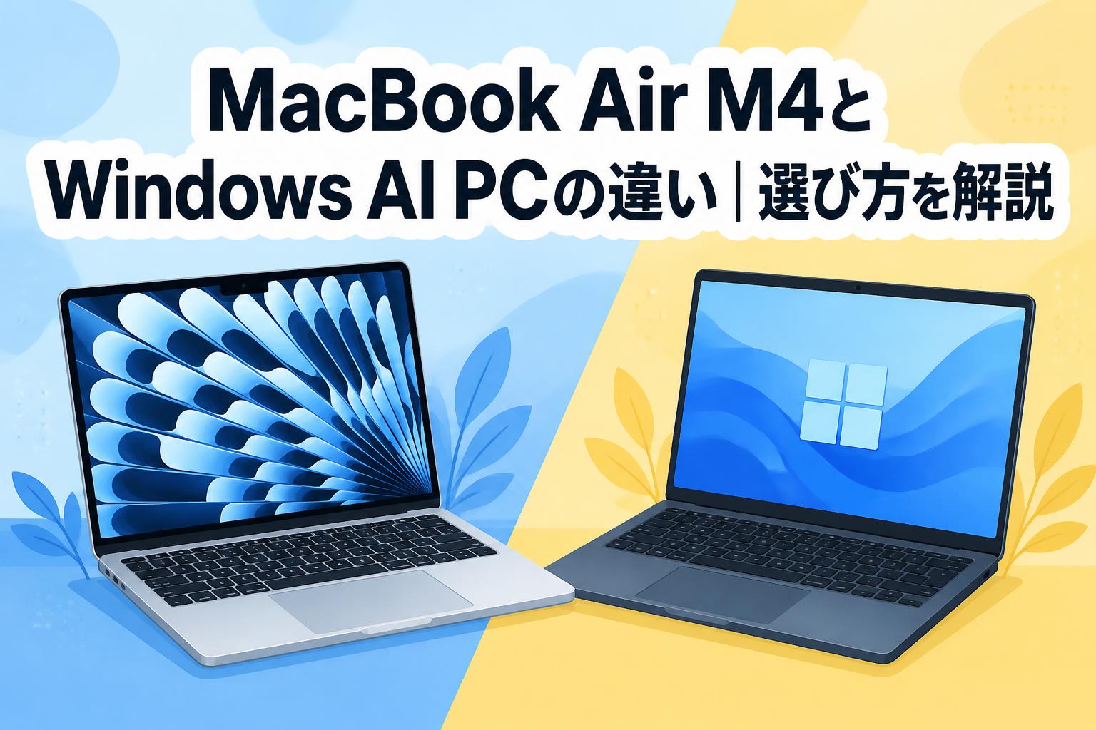 MacBook Air M4とWindows AI PCの違い｜選び方を解説