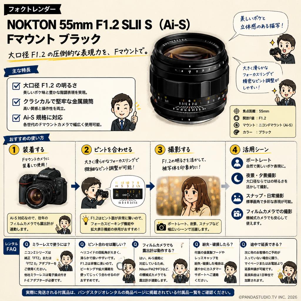 フォクトレンダー NOKTON 55mm F1.2 SLII S （Ai-S） Fマウント ブラック FAQ（よくある質問と答え）