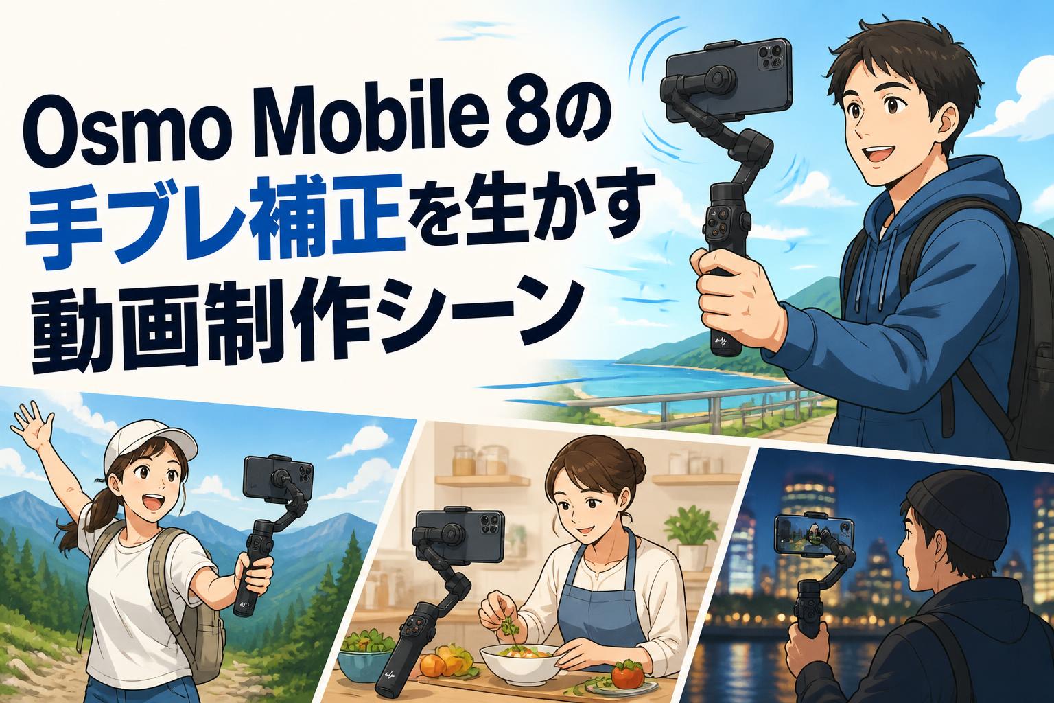 Osmo Mobile 8の手ブレ補正を生かす動画制作シーン