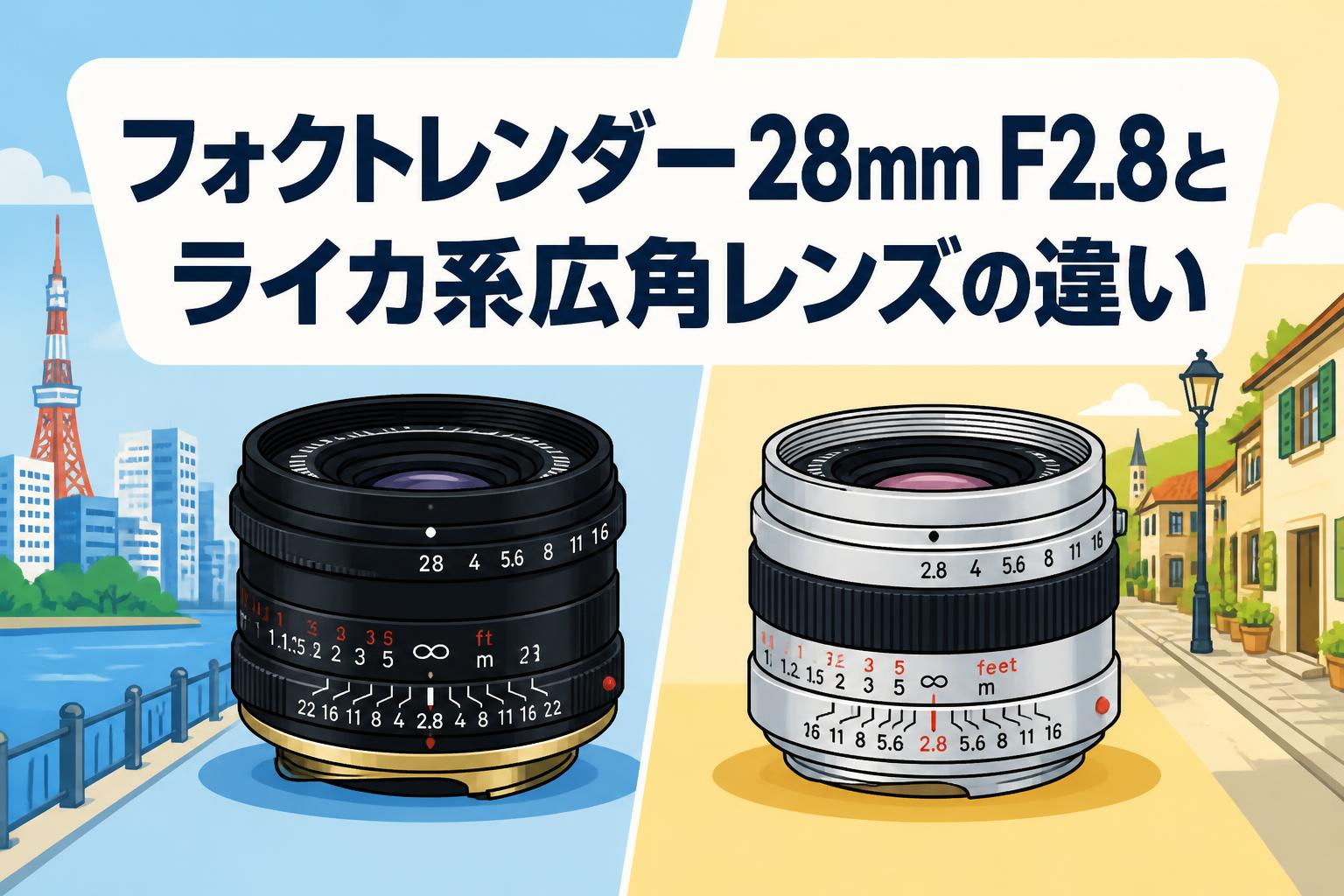 フォクトレンダー28mm F2.8とライカ系広角レンズの違い