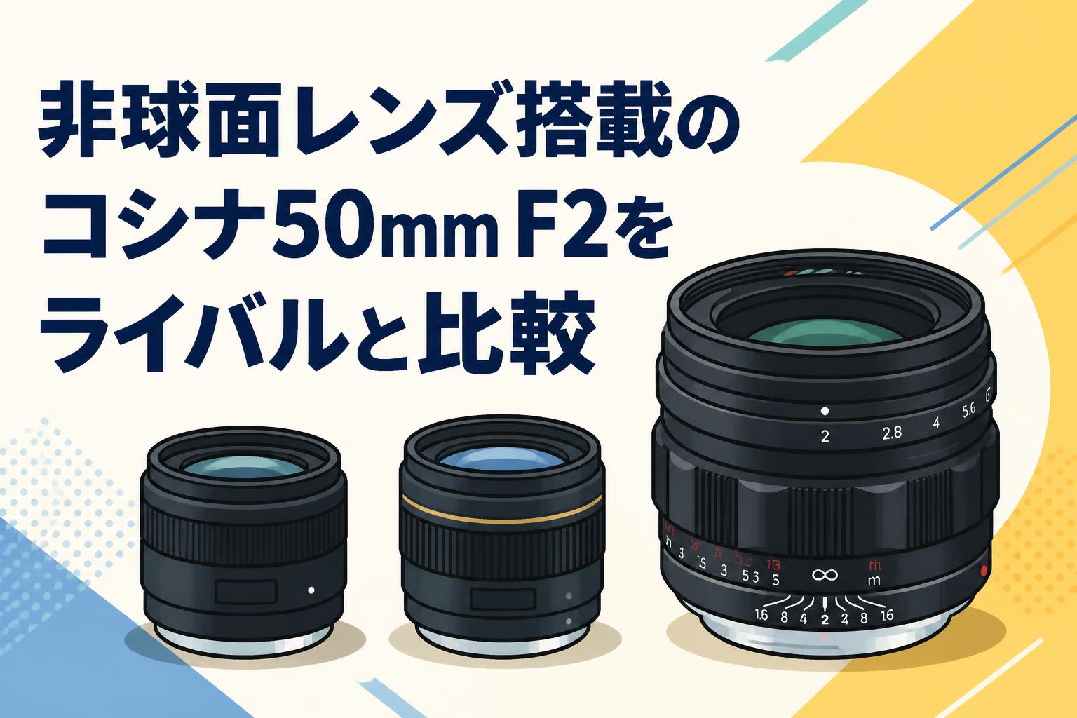非球面レンズ搭載のコシナ50mm F2をライバルと比較